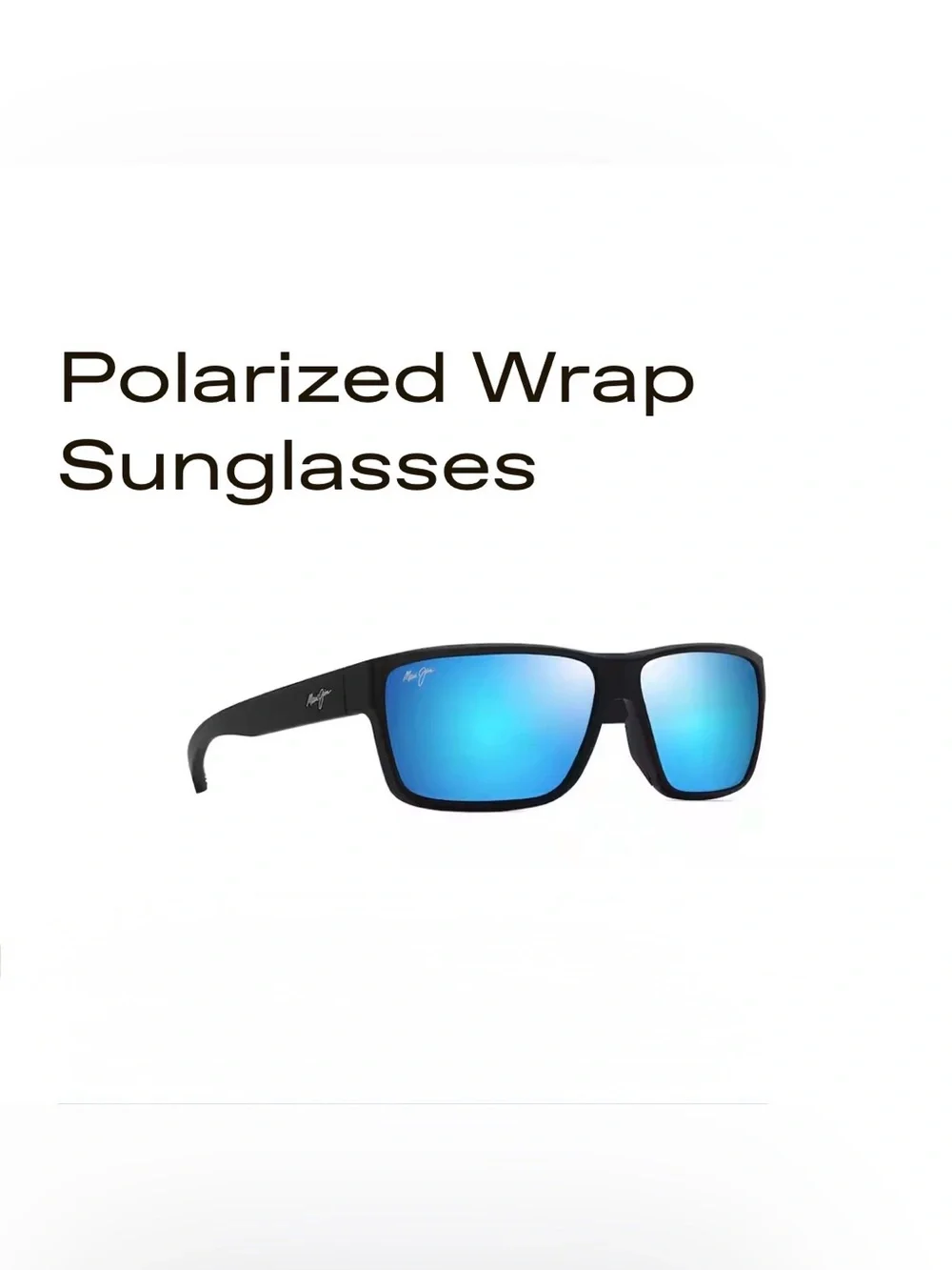 BNIB MAUI JIM POLARIZED UILA Sunglasses Matte Black with Blue Hawaii Lenses